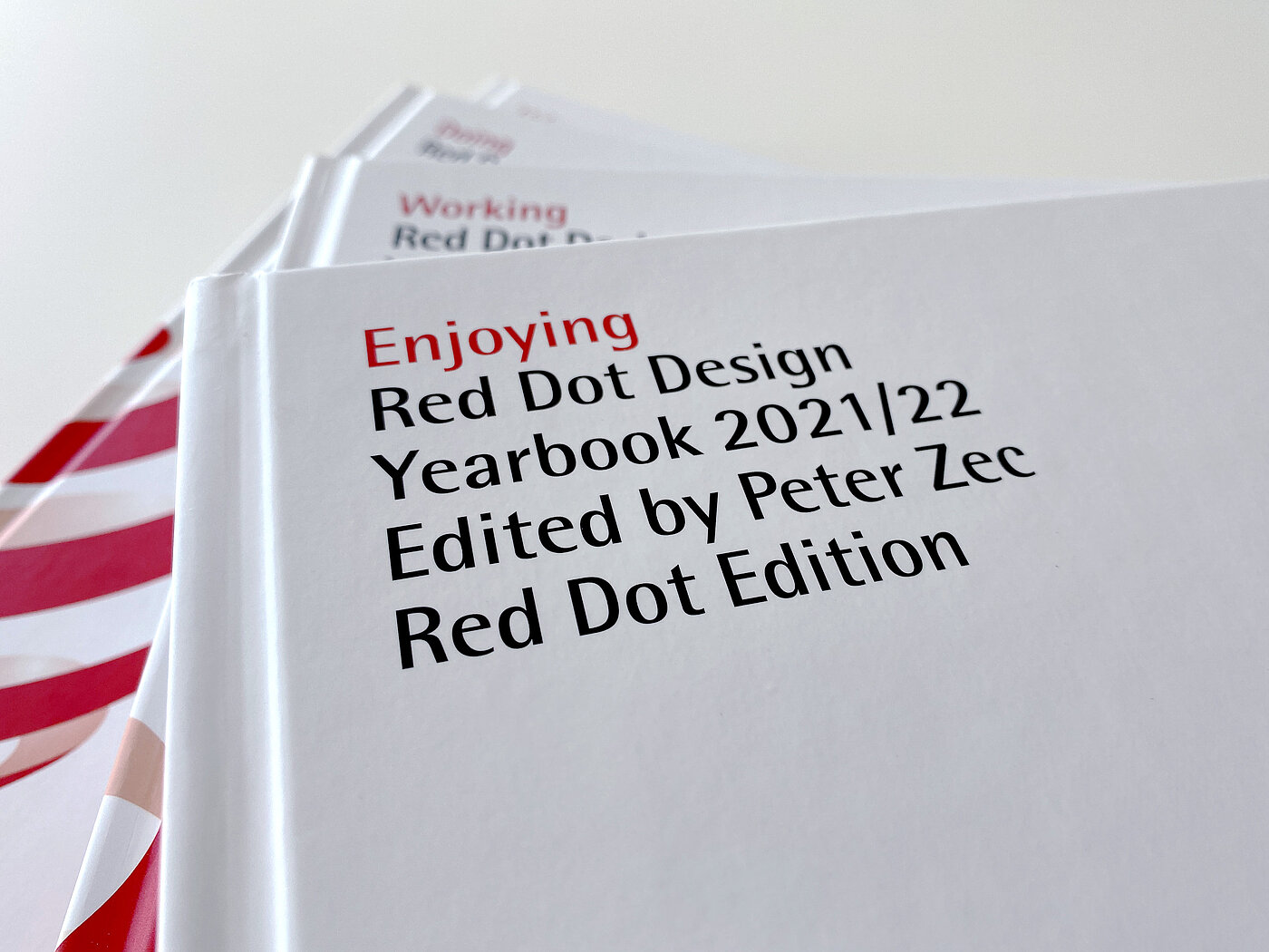 Close-up of the cover of the Red Dot Design Yearbook 2021/22