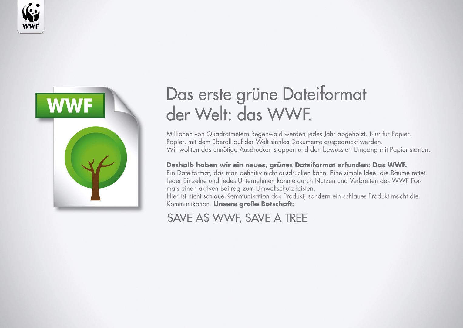 Save as WWF, Save a Tree