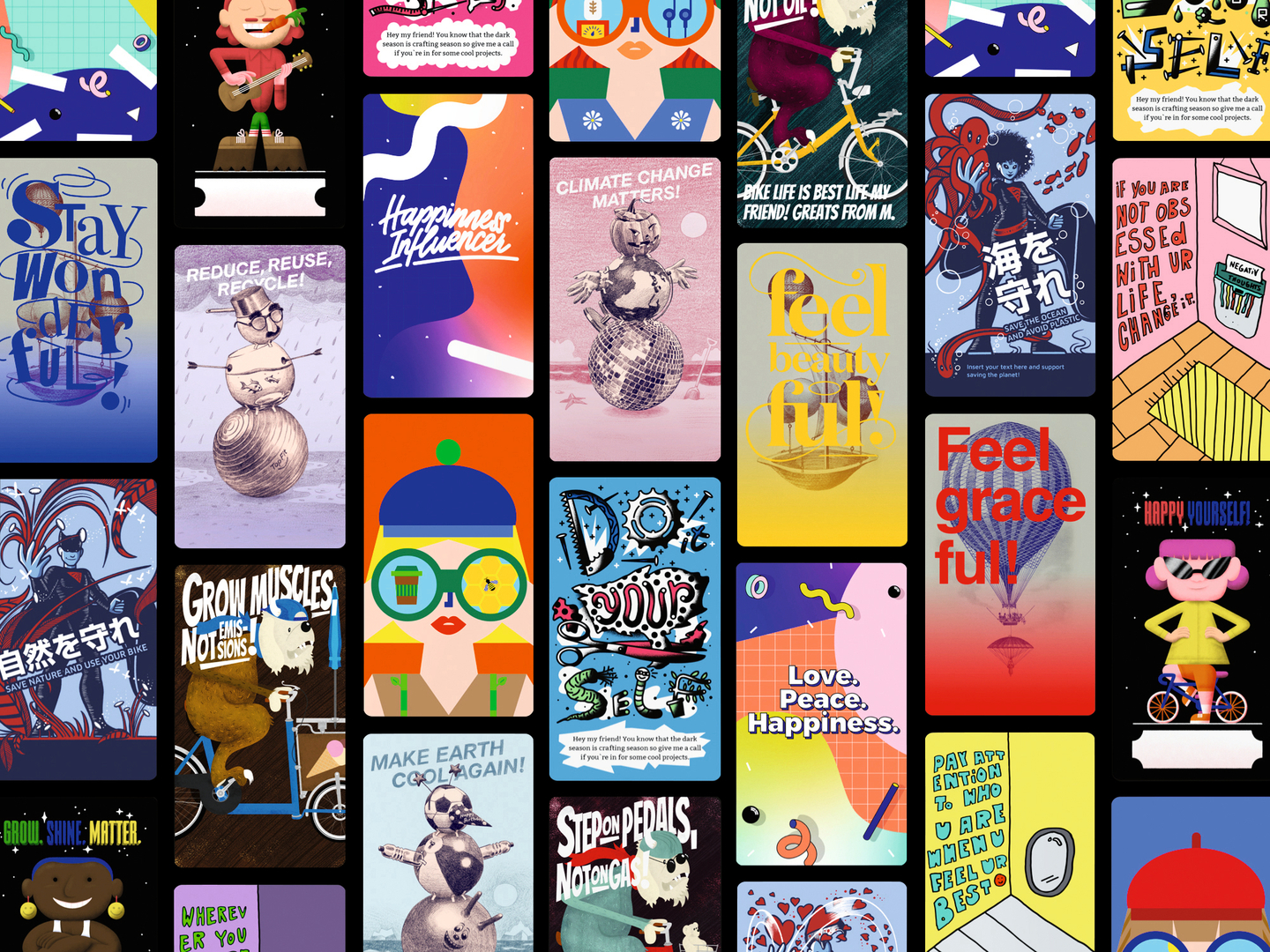 Cards of Grace: 960 Illustrations for a Sustainable Future